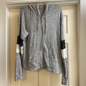 PINK Lightweight Zip Up Hoodie, Women’s Large